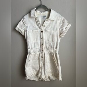 Show Me Your Mumu White Denim Romper